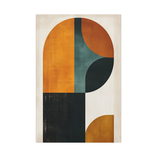 Mid-Century Modern Art Print – Geometric Retro Wall Decor Canvas (20003)