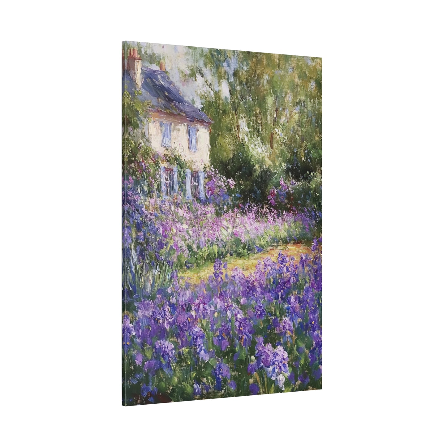 Claude Monet-Inspired Garden Canvas – Impressionist Floral Landscape Art