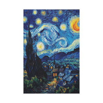 Van Gogh Starry Night Inspired Canvas Iconic Masterpiece for Your Wall (1002)