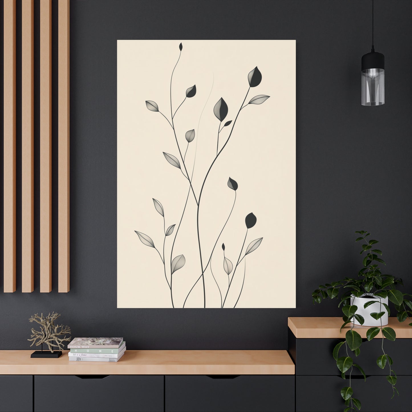 Minimalist Botanical Line Art Canvas – Elegant Nature-Inspired Wall Decor (30001)