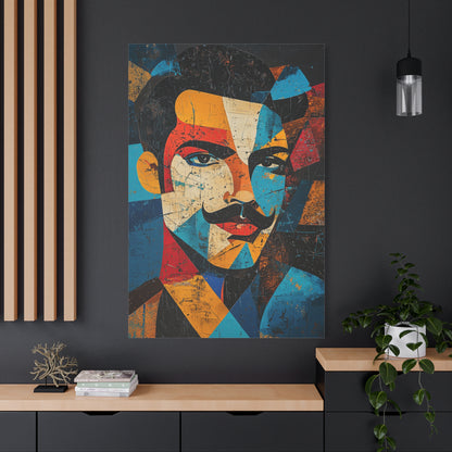 Picasso-Inspired painting of Queen's lead singer – Bold Cubist Canvas Art