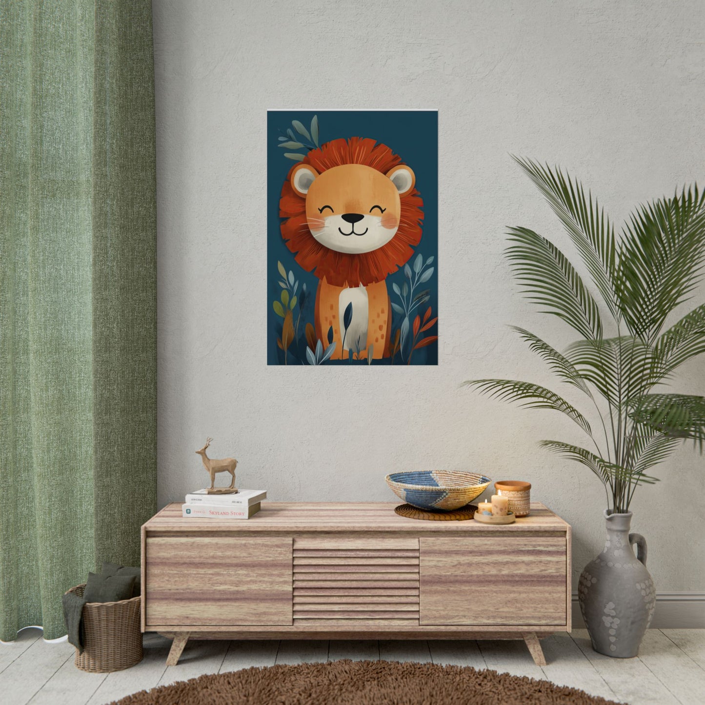 Cute Baby Lion Poster – Adorable Safari Nursery Wall Art (50001)