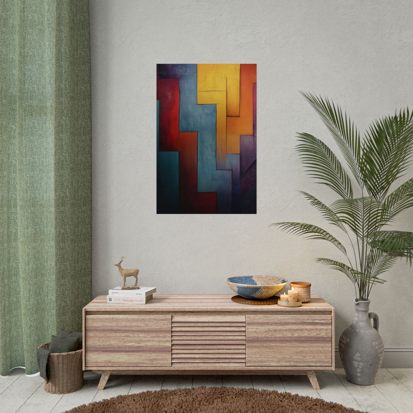 Geometric Abstract Wall Art – Bold Colorful Poster (20016)