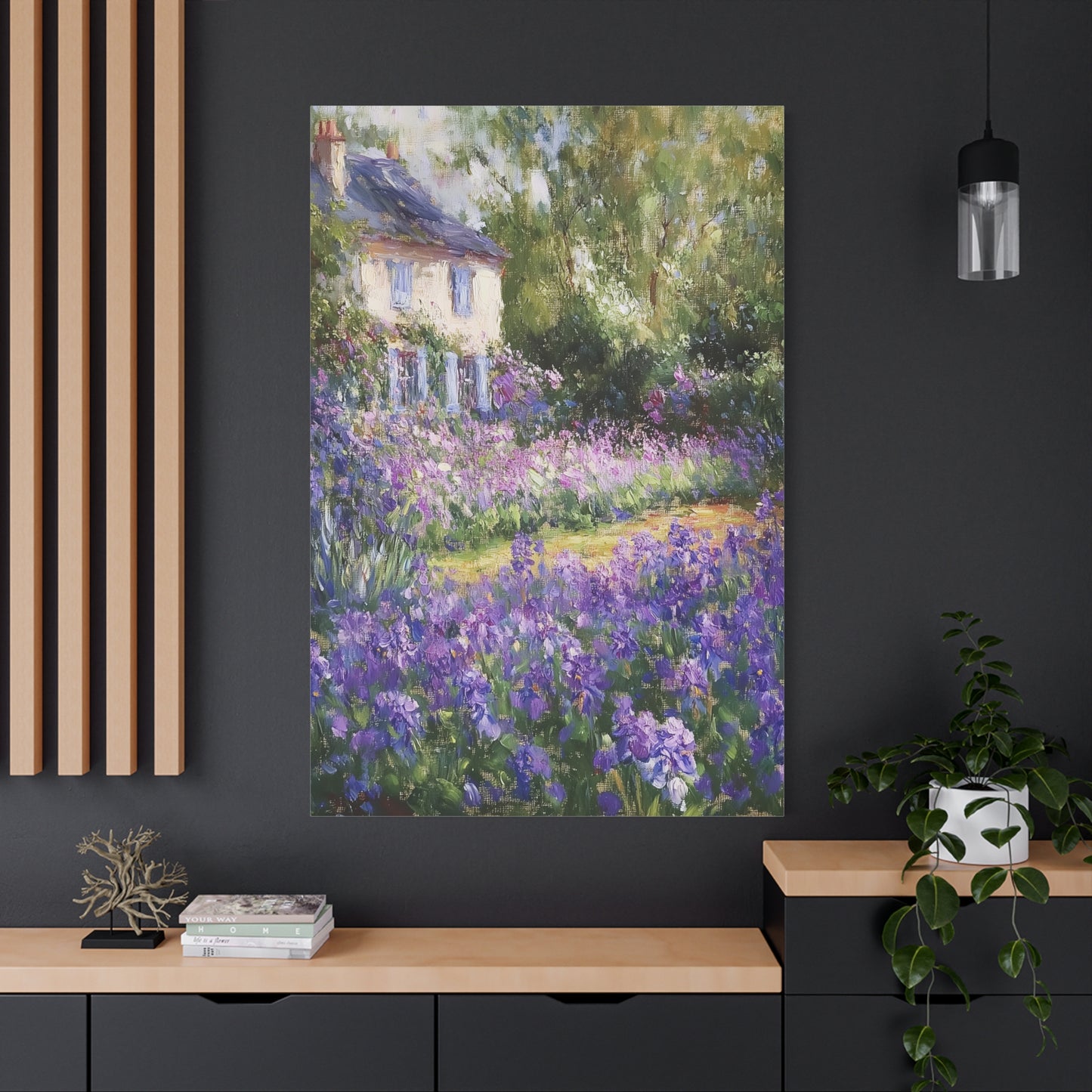 Claude Monet-Inspired Garden Canvas – Impressionist Floral Landscape Art