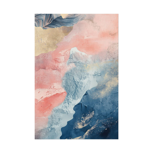 Abstract Wall Art Poster Dreamy Beach Embrace in Pastel Serenity (20018)