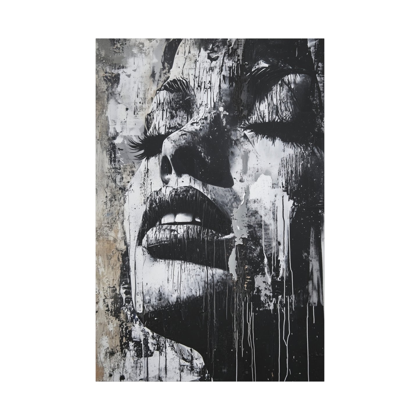 Street Art Black and White Canvas – Bold Modern Wall Street Art Print