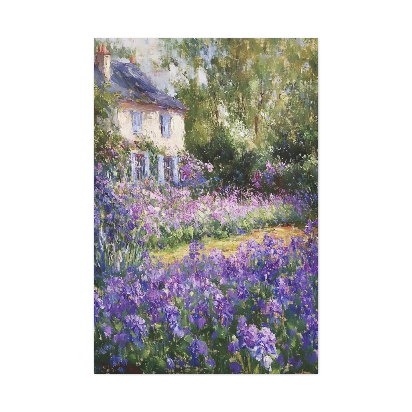 Claude Monet-Inspired Garden Canvas – Impressionist Floral Landscape Art