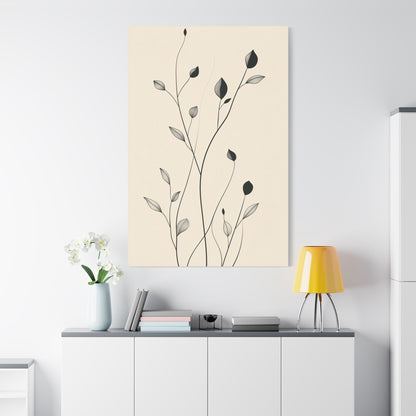 Minimalist Botanical Line Art Canvas – Elegant Nature-Inspired Wall Decor (30001)