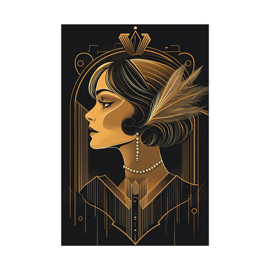 Art Deco Elegance Poster – Vintage Glamour Wall Art in Gold & Black (40001)