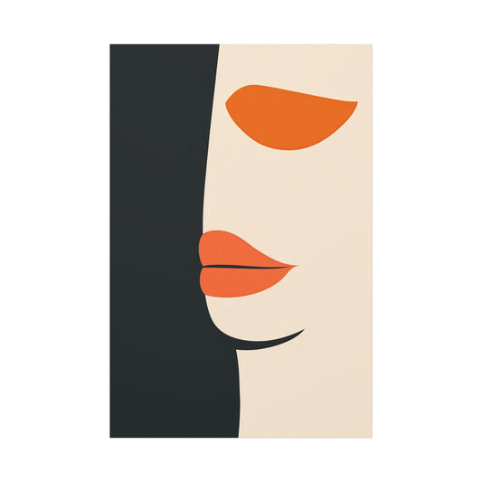 Minimalist Abstract Face Canvas – Modern Art in Bold Colors