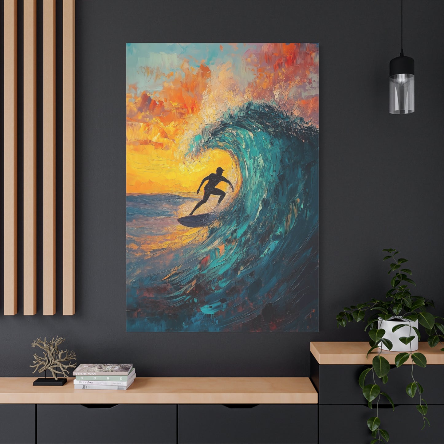 Sunset Surf Canvas – Dynamic Beach Wall Art for Ocean Lovers (20008)