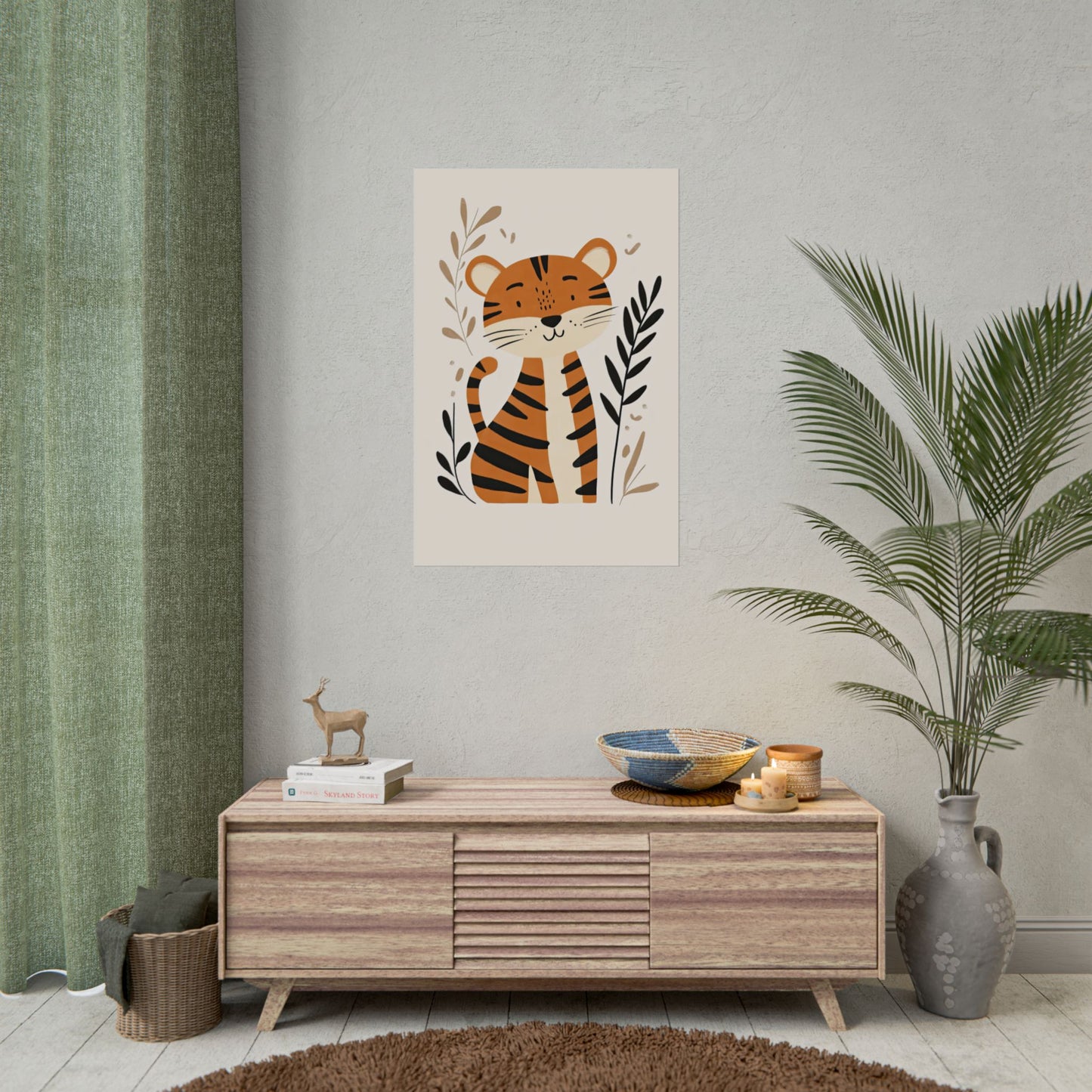 Kids Wall Art Poster Whimsical Tiger (20032)