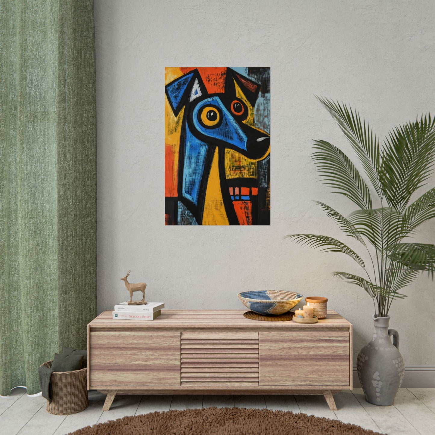 Cubist Dog Poster – Bold Picasso-Inspired Abstract Wall Art (2002)