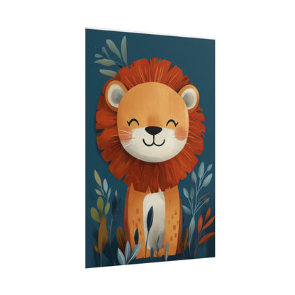 Cute Baby Lion Poster – Adorable Safari Nursery Wall Art (50001)