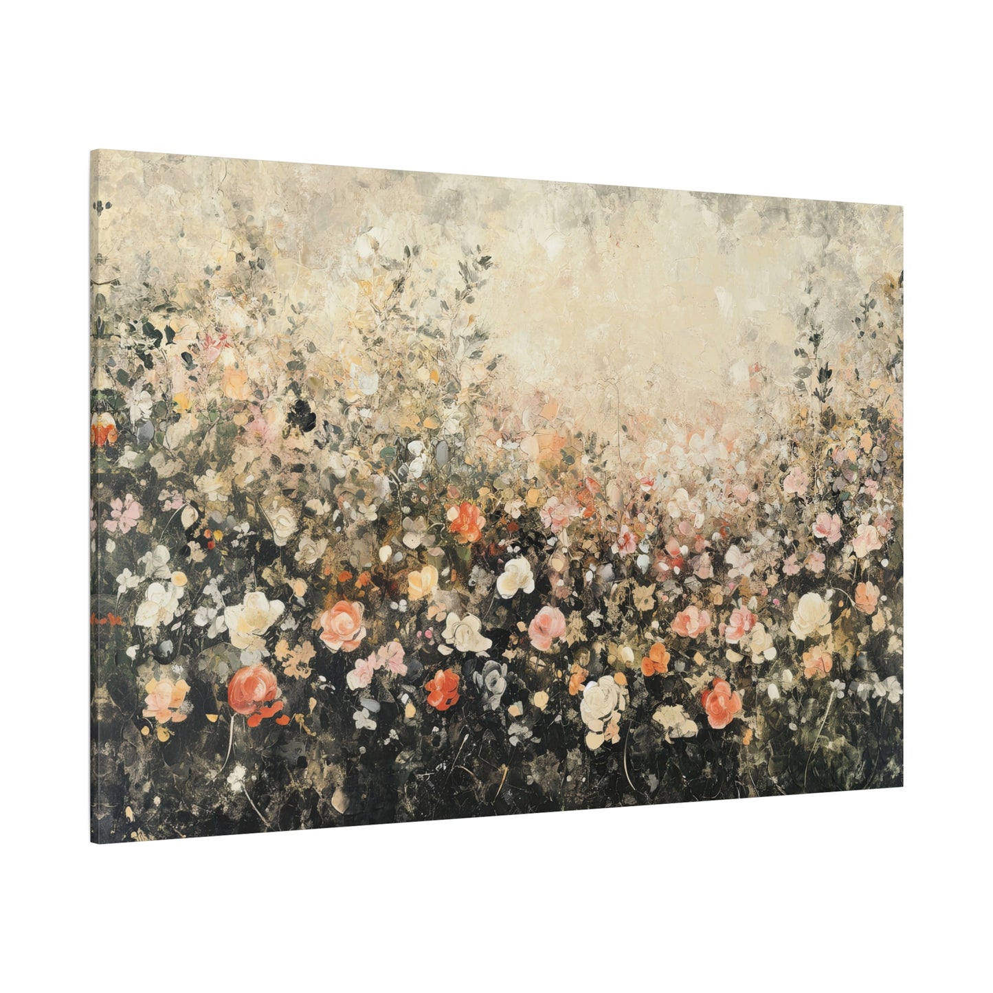 Wildflower Radiance: Vibrant Abstract Expressionist Canvas Print