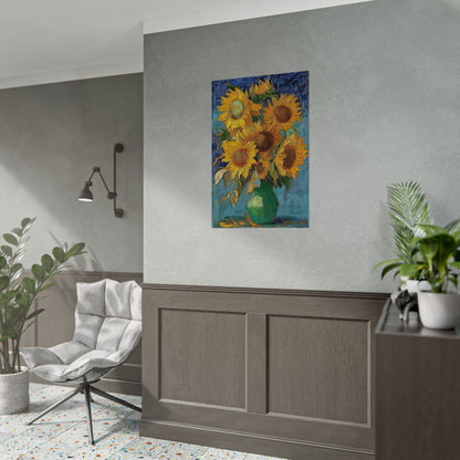 Van Gogh inpired Sunflowers Poster Iconic Floral Art Print (1001)