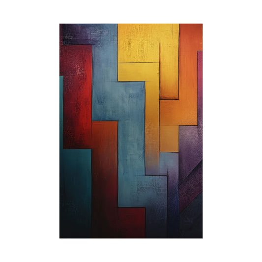 Geometric Abstract Wall Art – Bold Colorful Poster (20016)