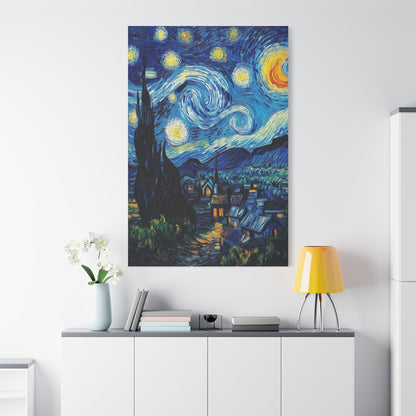 Van Gogh Starry Night Inspired Canvas Iconic Masterpiece for Your Wall (1002)