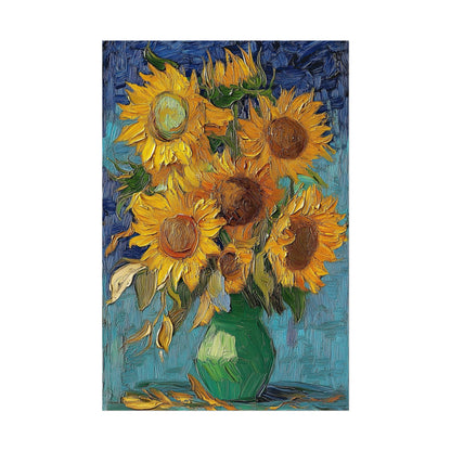 Van Gogh inpired Sunflowers Poster Iconic Floral Art Print (1001)