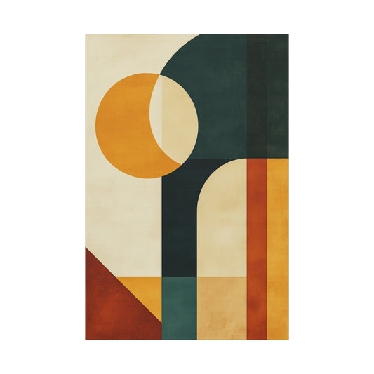 Mid-Century Modern Canvas – Bold Geometric Wall Art (20004)