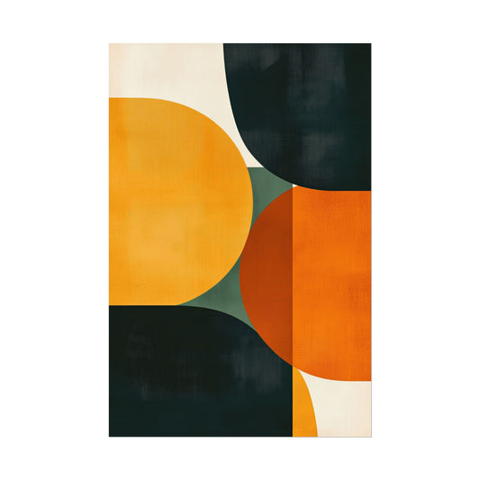 Retro Mid-Century Modern Poster – Geometric Abstract Wall Art (20005)