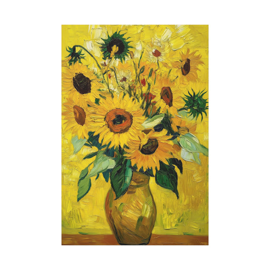 Van Gogh-Inspired Sunflowers Canvas – Vibrant Post-Impressionist Floral Print