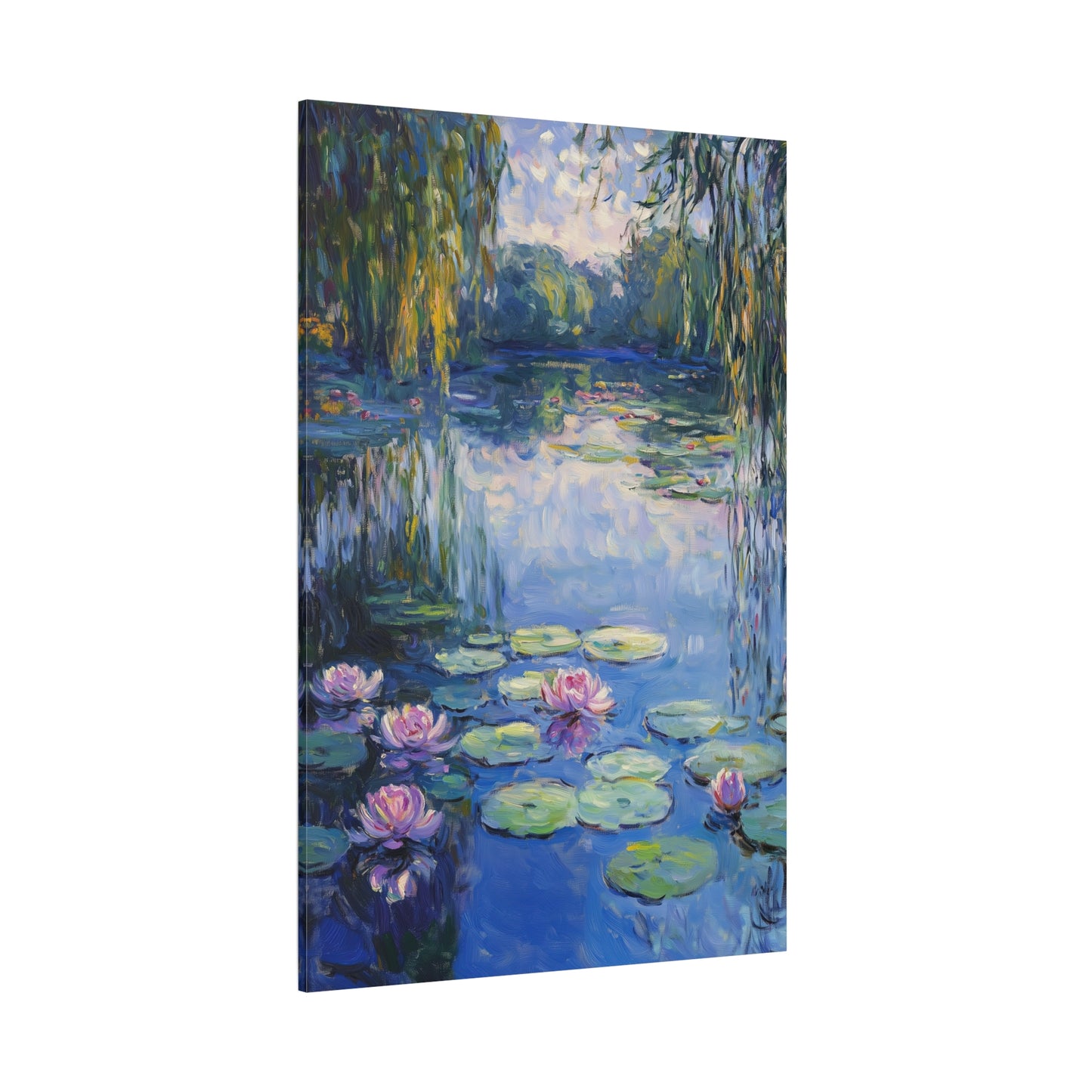 Claude Monet-Inspired Water Lily Pond Canvas – Tranquil Impressionist Landscape Art