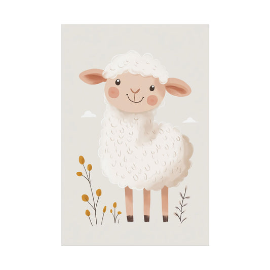 Kids Wall Art Poster Adorable Sheep (20034)