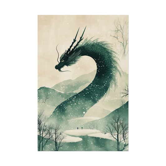 Japandi Wall Art Poster Serene Dragon Dance (20027)