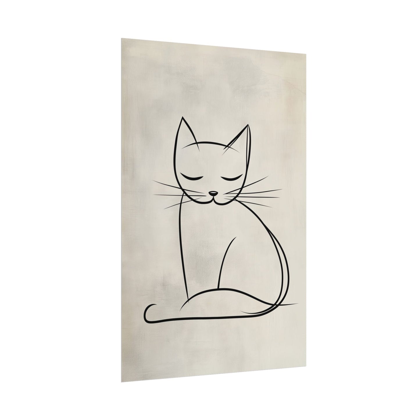 Line Art Wall Art Poster Picasso Inpired Serene Cat (20038)