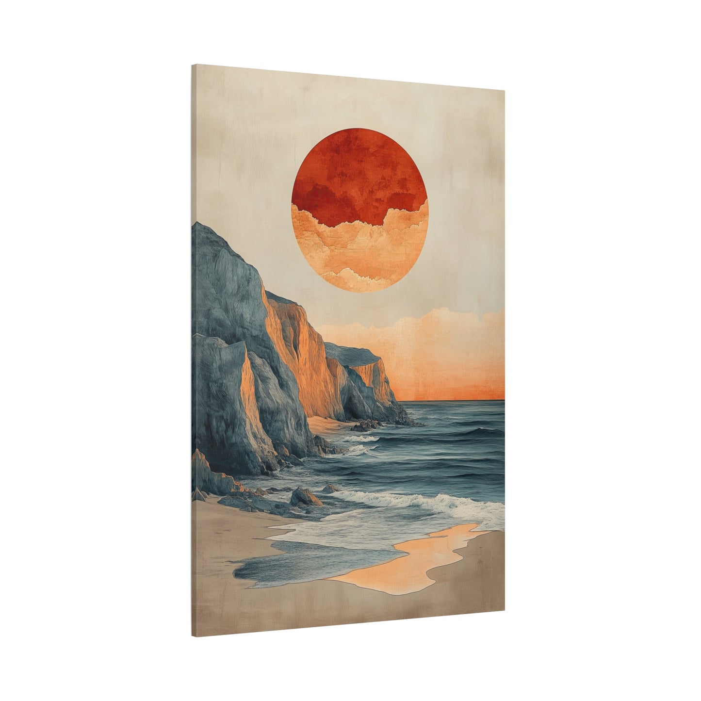 Beach Wall Art Canvas – Tranquil Coastal Sunset Wall Décor (20006)