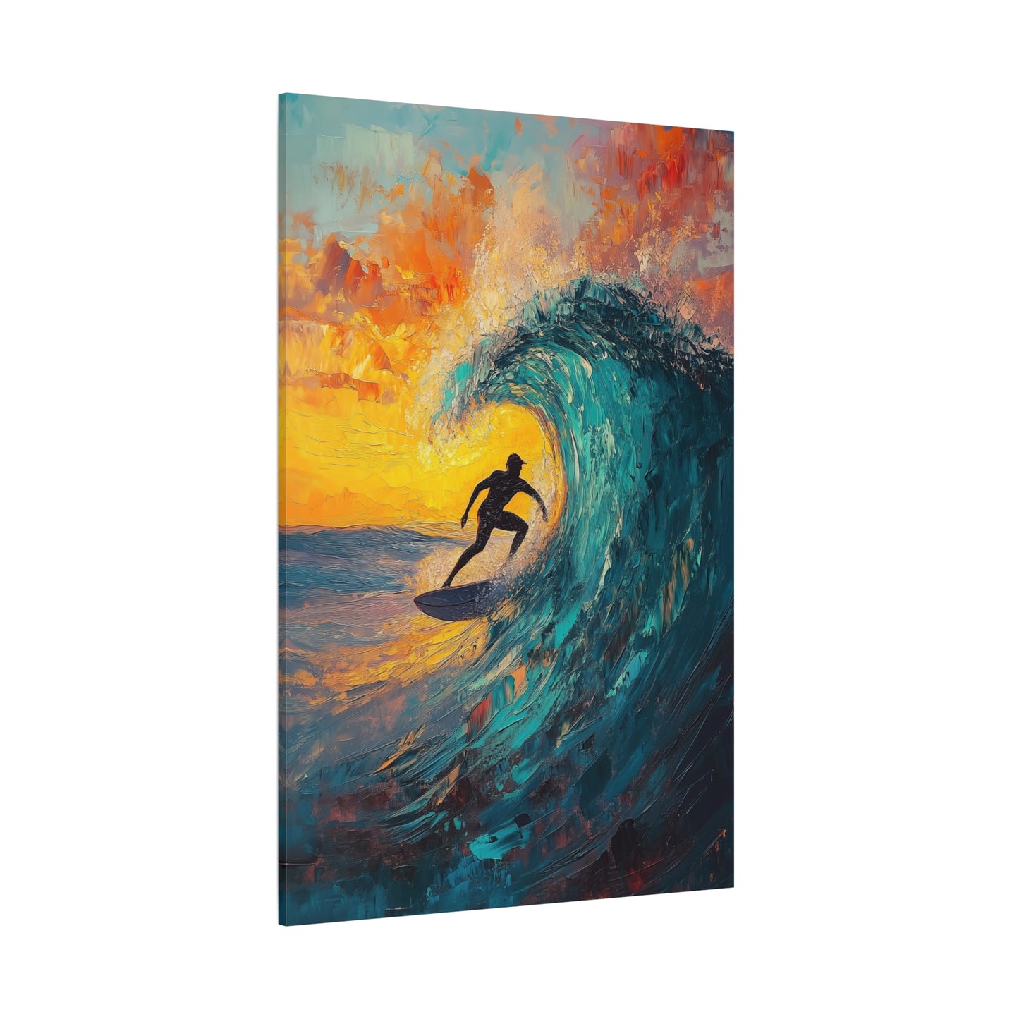 Sunset Surf Canvas – Dynamic Beach Wall Art for Ocean Lovers (20008)