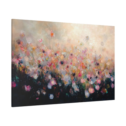 Ethereal Bloom: Vibrant Abstract Floral Canvas – Impressionist Art Print