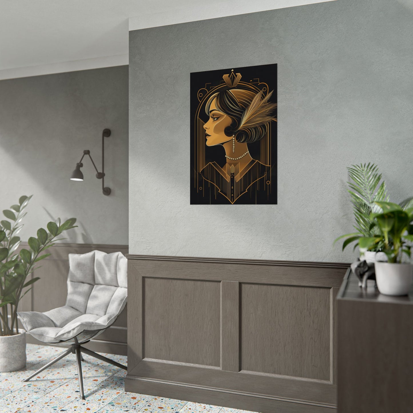 Art Deco Elegance Poster – Vintage Glamour Wall Art in Gold & Black (40001)