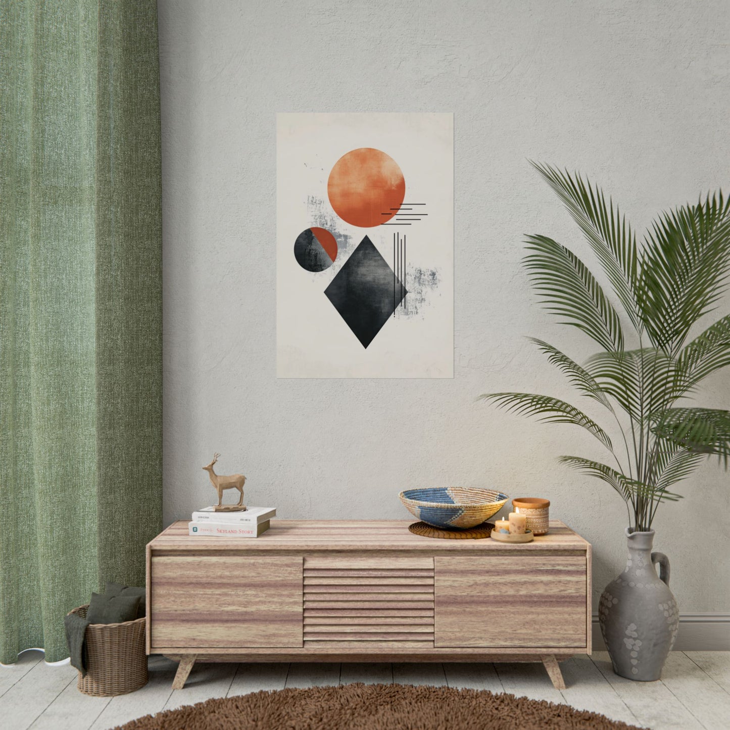 Boho Wall Art Poster Tranquil Geometric Serenity (20041)