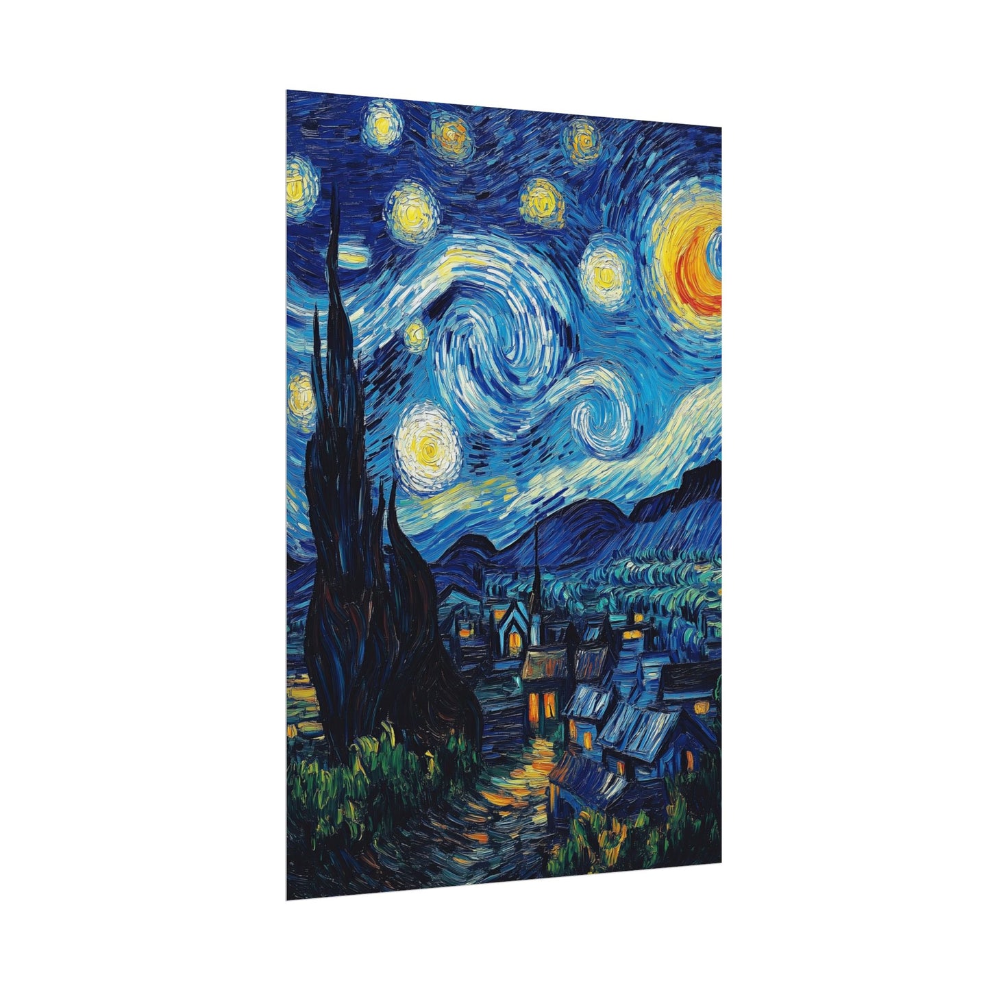 Van Gogh Inspired Starry Night Poster Timeless Masterpiece (1002)