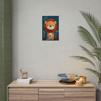 Cute Baby Lion Poster – Adorable Safari Nursery Wall Art (50001)