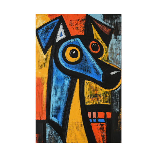 Cubist Dog Poster – Bold Picasso-Inspired Abstract Wall Art (2002)