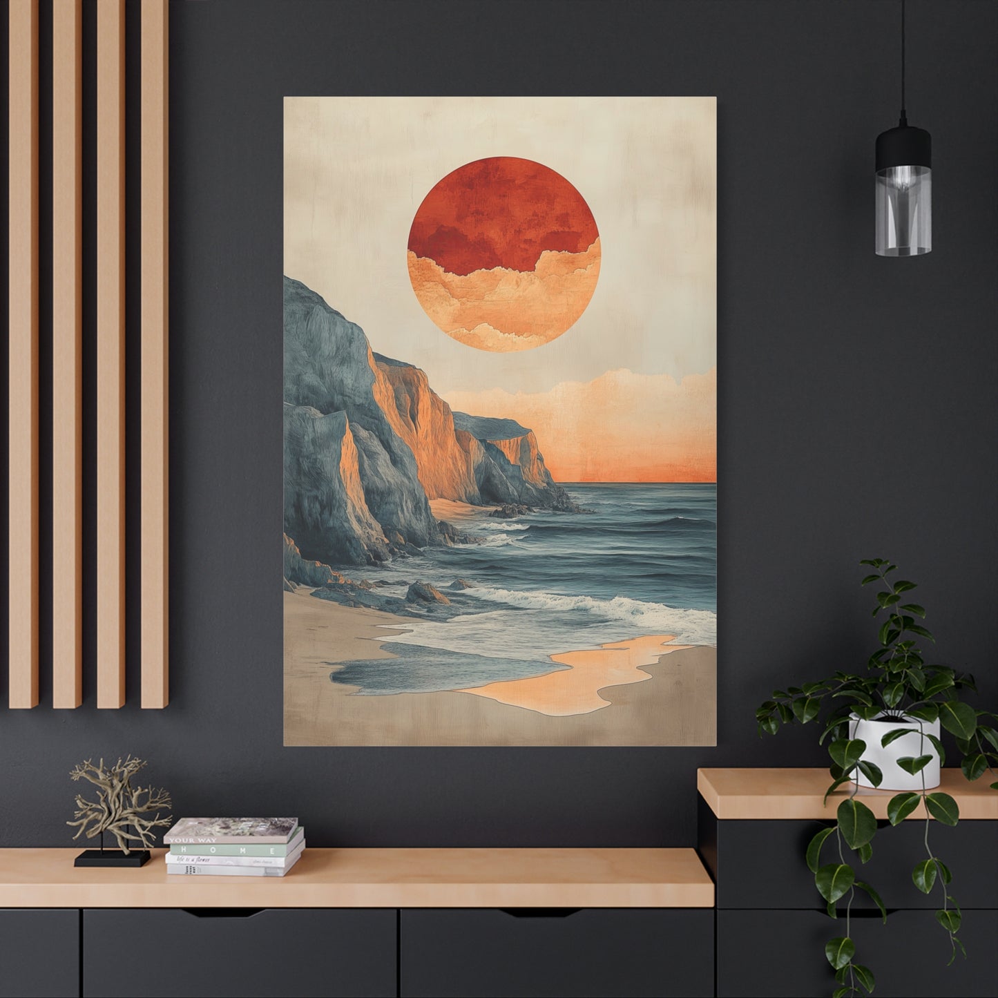 Beach Wall Art Canvas – Tranquil Coastal Sunset Wall Décor (20006)