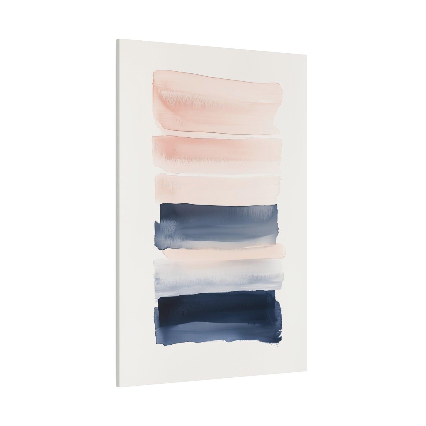 Japandi Minimalist Watercolor Canvas – Blush & Navy Serenity (20010)