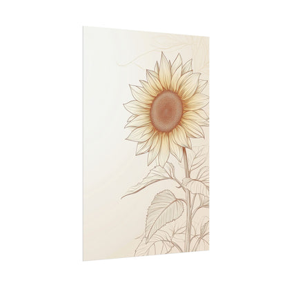 Line Art Wall Art Poster Elegant Sunflower (20039)