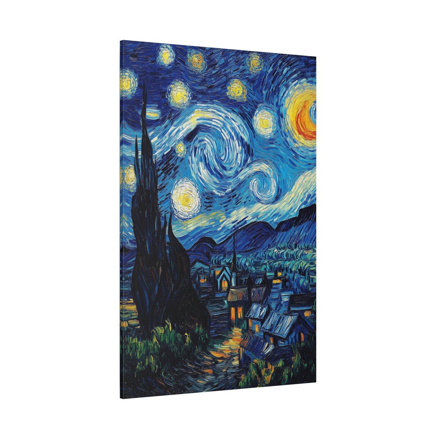 Van Gogh Starry Night Inspired Canvas Iconic Masterpiece for Your Wall (1002)