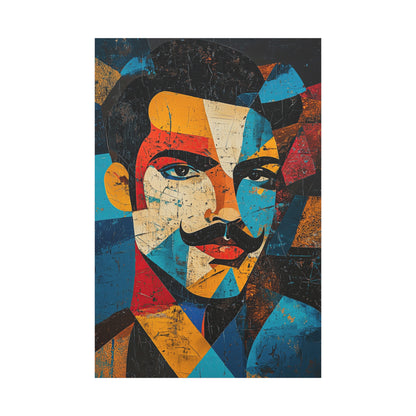 Picasso-Inspired painting of Queen's lead singer – Bold Cubist Canvas Art