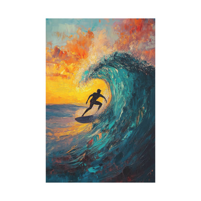 Sunset Surf Canvas – Dynamic Beach Wall Art for Ocean Lovers (20008)