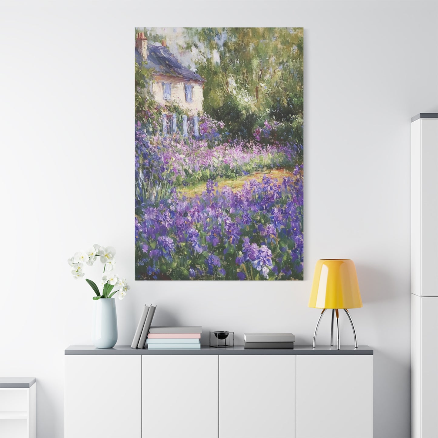 Claude Monet-Inspired Garden Canvas – Impressionist Floral Landscape Art