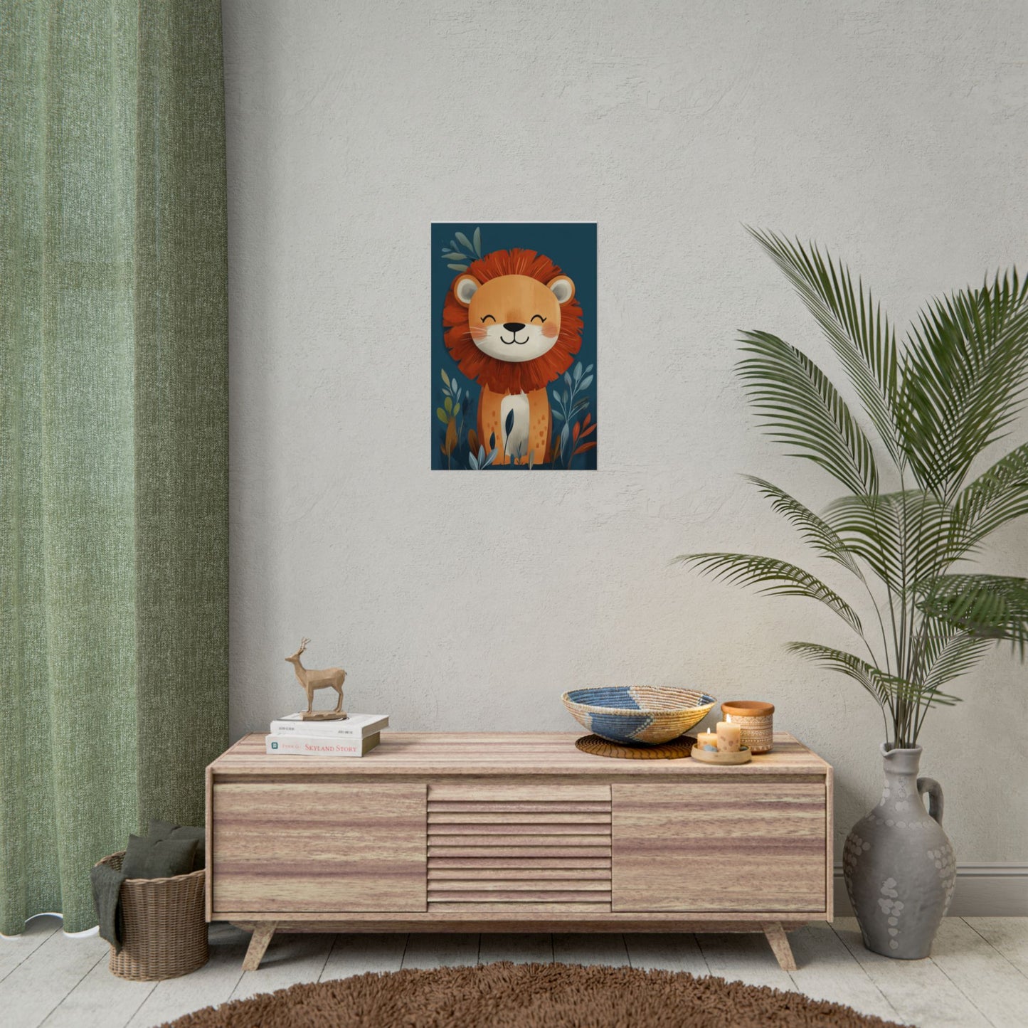 Cute Baby Lion Poster – Adorable Safari Nursery Wall Art (50001)