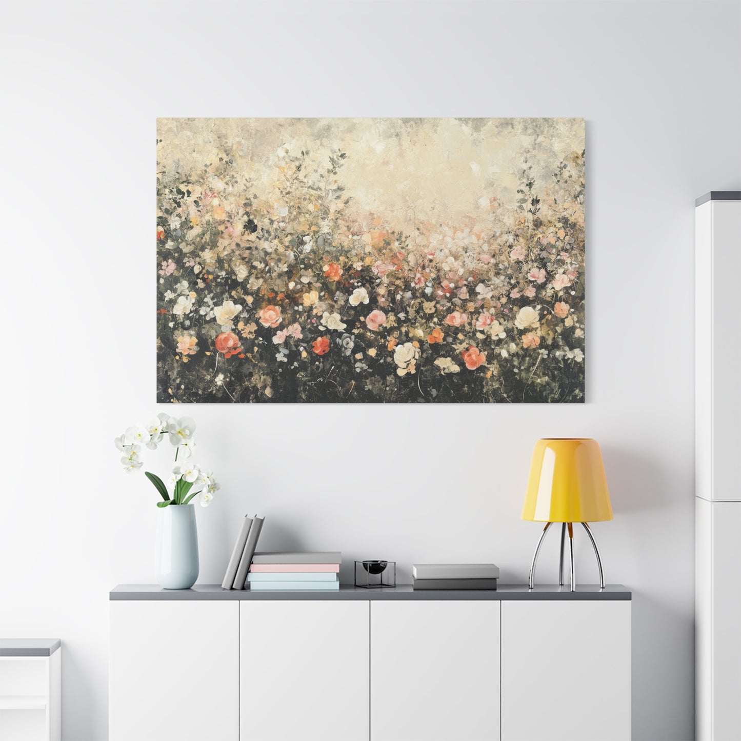 Wildflower Radiance: Vibrant Abstract Expressionist Canvas Print