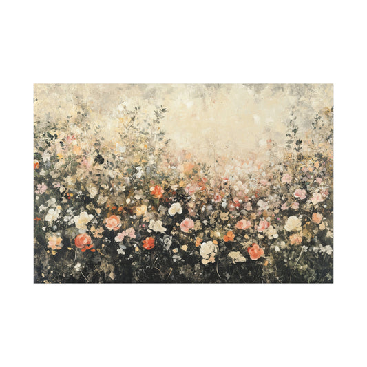 Wildflower Radiance: Vibrant Abstract Expressionist Canvas Print