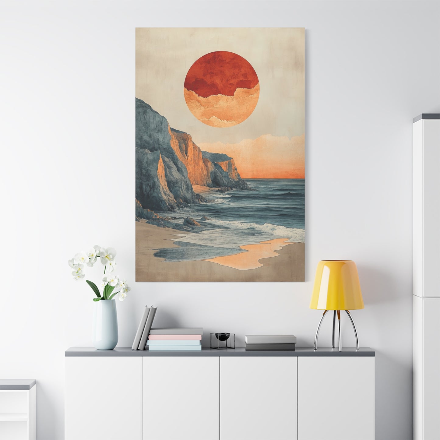 Beach Wall Art Canvas – Tranquil Coastal Sunset Wall Décor (20006)