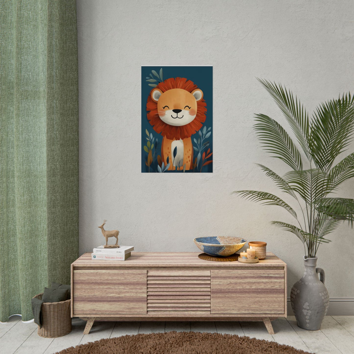 Cute Baby Lion Poster – Adorable Safari Nursery Wall Art (50001)